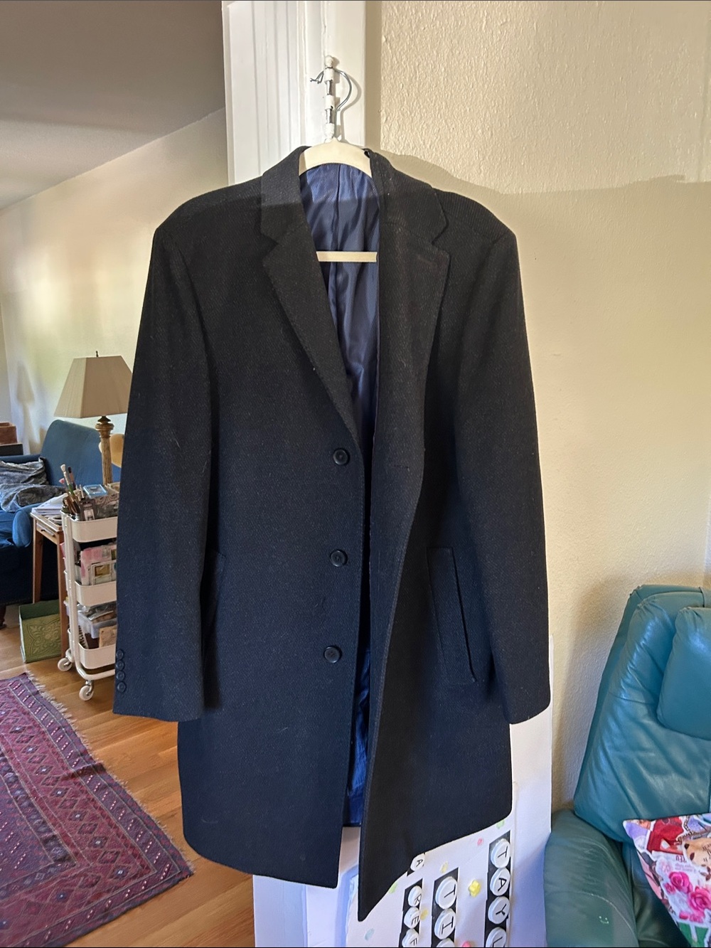 Pronto Uomo Black Wool Pea Coat